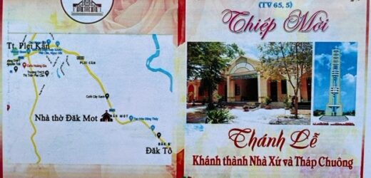 Thiệp Mời Khánh Thành Nhà Xứ Và Tháp Chuông Giáo Xứ Đăk Mót