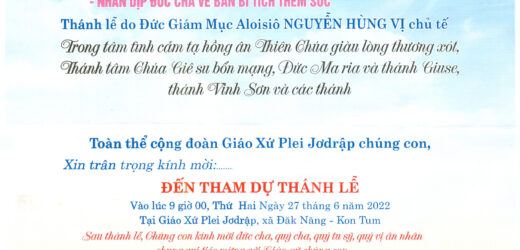 Thánh Lễ Tạ Ơn 3 Năm Cung Hiến Thánh Đường Giáo Xứ Plei Jơdrập