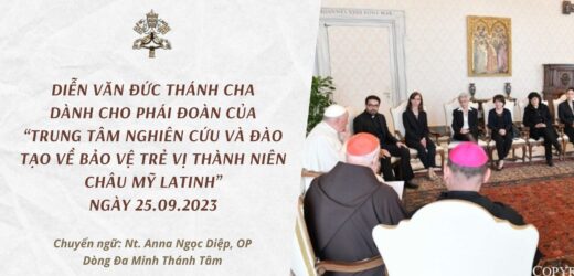 Diễn Văn Đức Thánh Cha Dành Cho Các Thành Viên Của Trung Tâm Nghiên Cứu Và Đào Tạo Về Bảo Vệ Trẻ Em