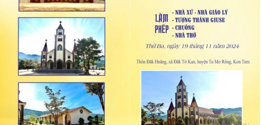 Thiệp Mời Thánh Lễ Tạ Ơn Làm Phép Nhà Thờ Giáo Xứ Tea Hnă