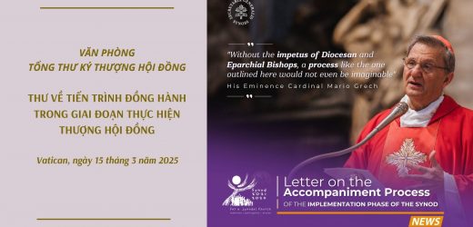 Văn Phòng Tổng Thư Ký Thượng Hội Đồng: Thư Về Tiến Trình Đồng Hành Trong Giai Đoạn Thực Hiện Thượng Hội Đồng