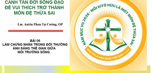 Canh Tân Đời Sống Đạo. Bài 06: Làm Chứng Nhân Trong Đời Thường – Ánh Sáng Thế Gian Giữa Môi Trường Sống