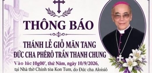Thông Báo: Thánh Lễ Giỗ Mãn Tang Đức Cha Phêrô Trần Thanh Chung