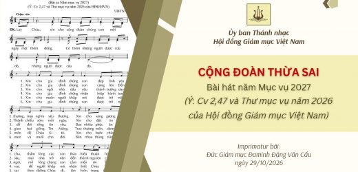 Ủy Ban Thánh Nhạc: Bài Hát Chủ Đề Năm Mục Vụ 2027 – Cộng Đoàn Thừa Sai